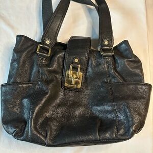 Michael Kors Slouchy Black Leather Satchel Shoulder Bag